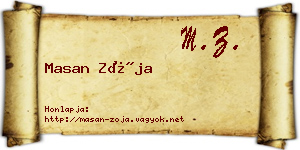Masan Zója névjegykártya